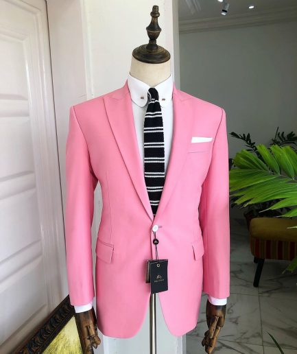 A Pink “Panther” Waist Rope Peak lapel Suit