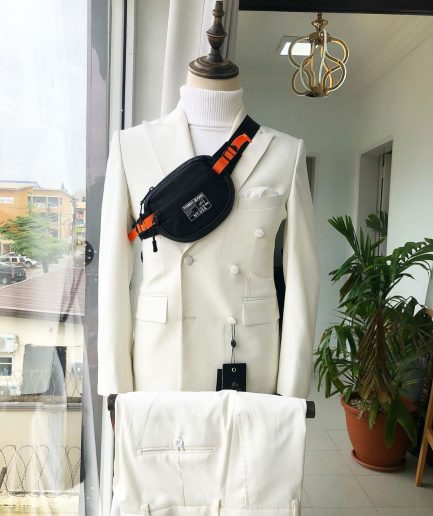 A Reloaded Ivory White “Ivorian” Double Breasted Suit