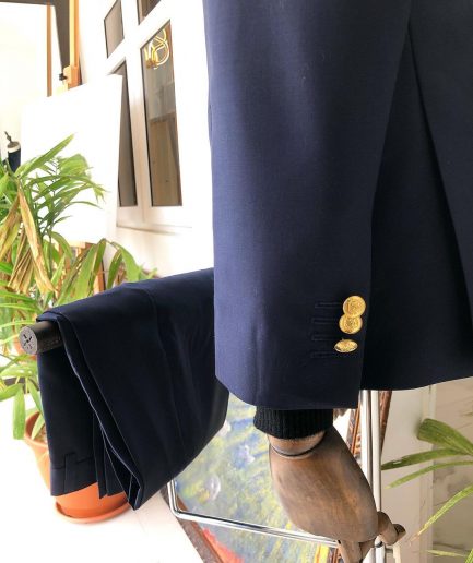 A Navy Blue reloaded Chinese Tuxedo “ 7th Battalion” Suit