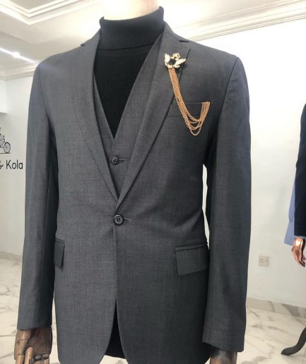 A Charcoal Grey Notch Lapel Corporate Suit