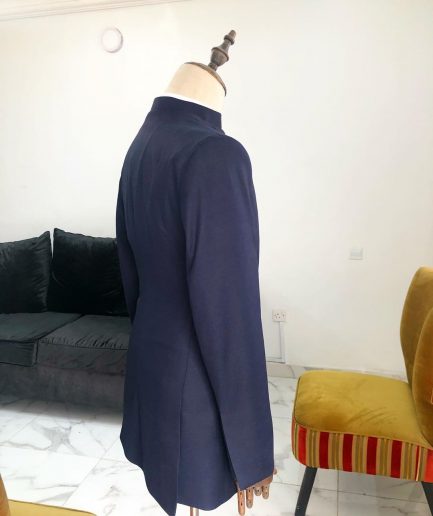 A Navy Blue "7th Battalion” Military Style suit