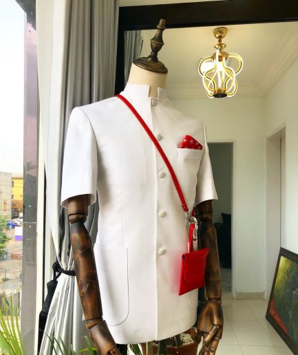 A White Bespoke Casual “French Safari” Suit