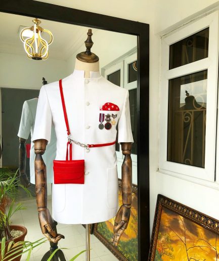 A White Bespoke Casual “French Safari” Suit