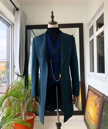 An Emerald Green “Battle Of Stalingrad” Trench Corporate Peak Lapel Suit