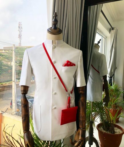 A White Bespoke Casual “French Safari” Suit