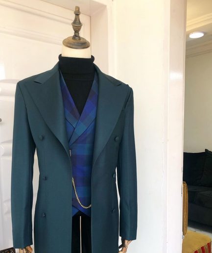 An Emerald Green “Battle Of Stalingrad” Trench Corporate Peak Lapel Suit