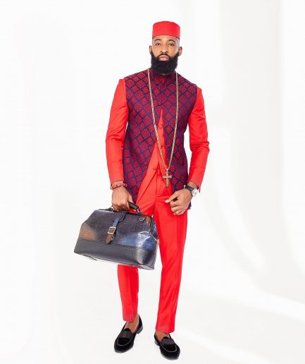 A Tomato Red Safari Kaftan