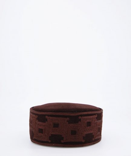 A Chocolate Brown Cap Detailed Embroidery.