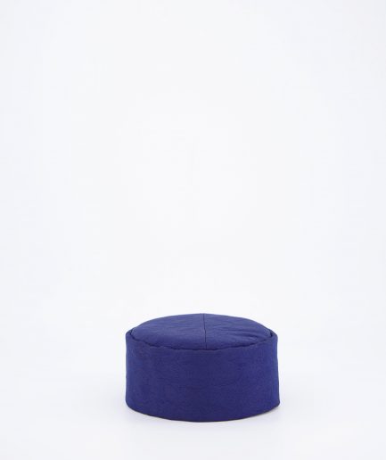 A Navy Blue Jacquard Round Traditional Hat