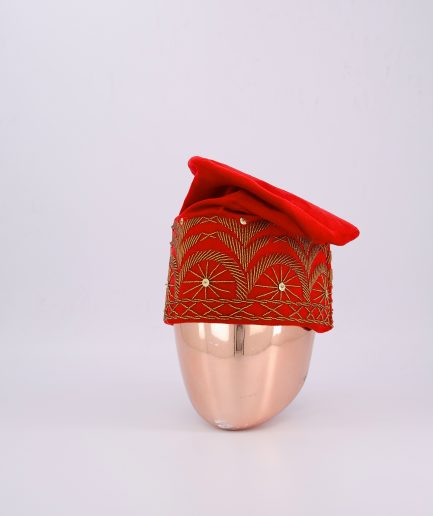 A Red velvet Yoruba traditional cap