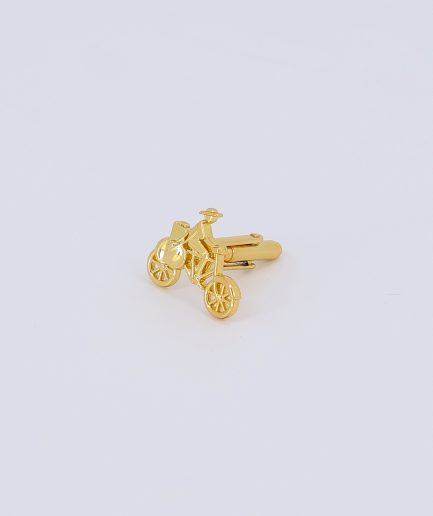 A Large Gold-Toned Bicycle Cufflink - Large