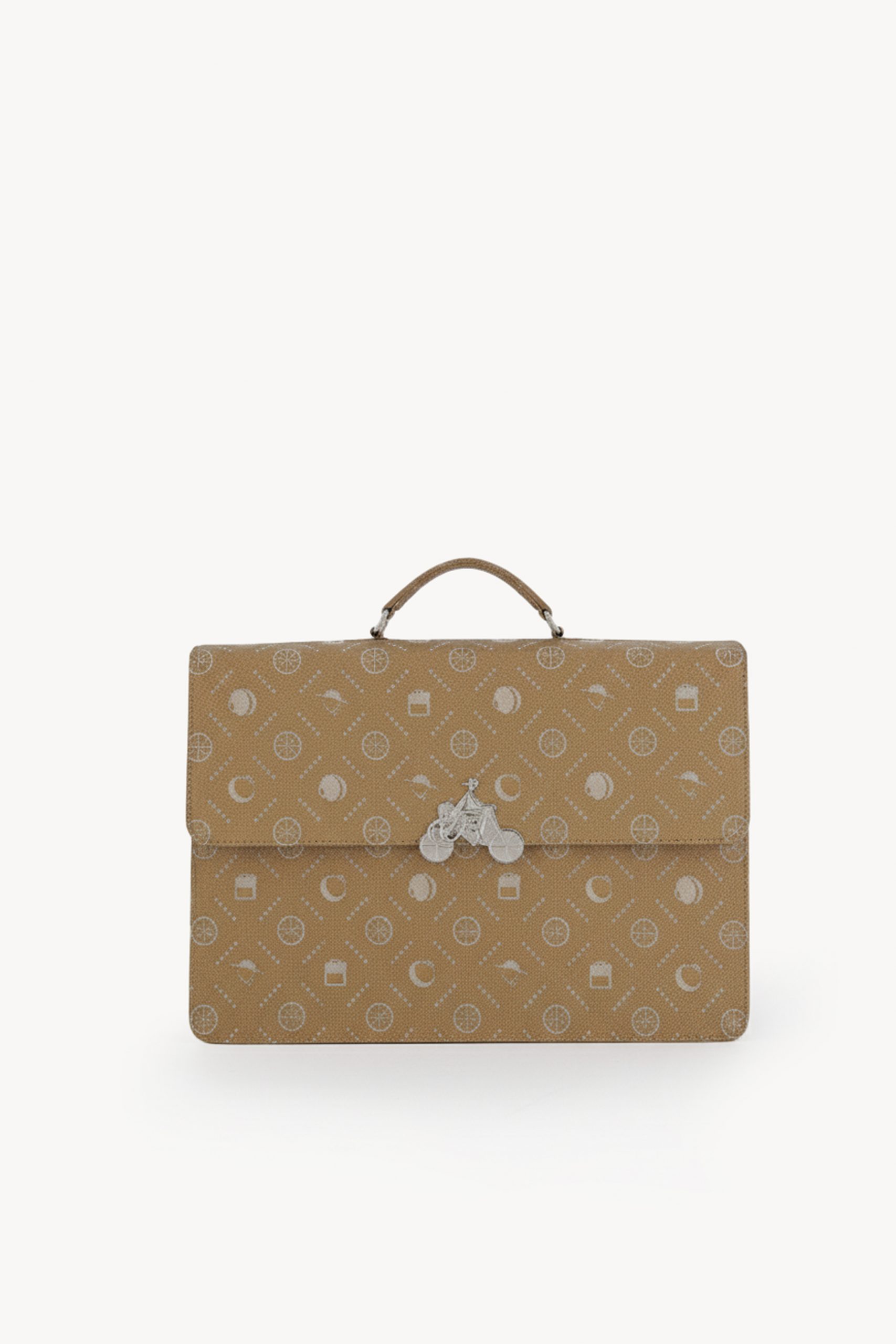 beige monogram briefcase