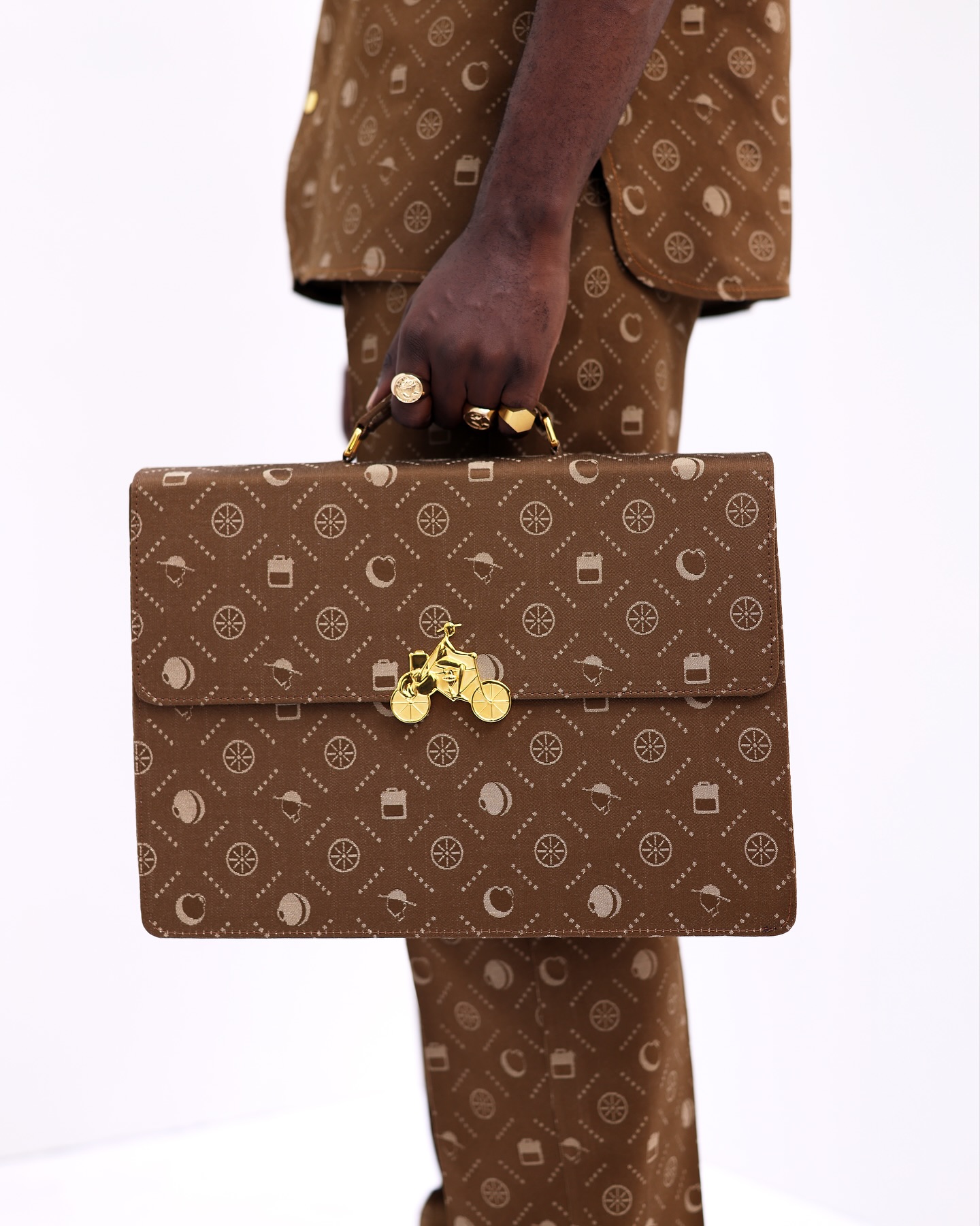 Shop Brown Denim Trench Set - UC3-LK 5 | Deji & Kola