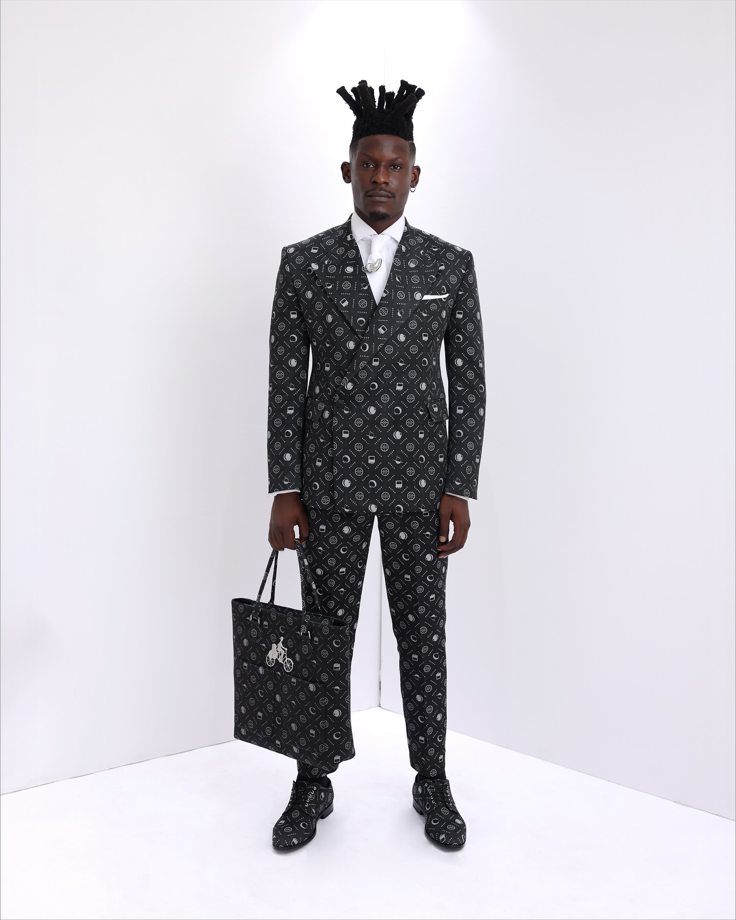 Shop Black Denim Wrap Suit - UC3-LK 8 | Deji & Kola