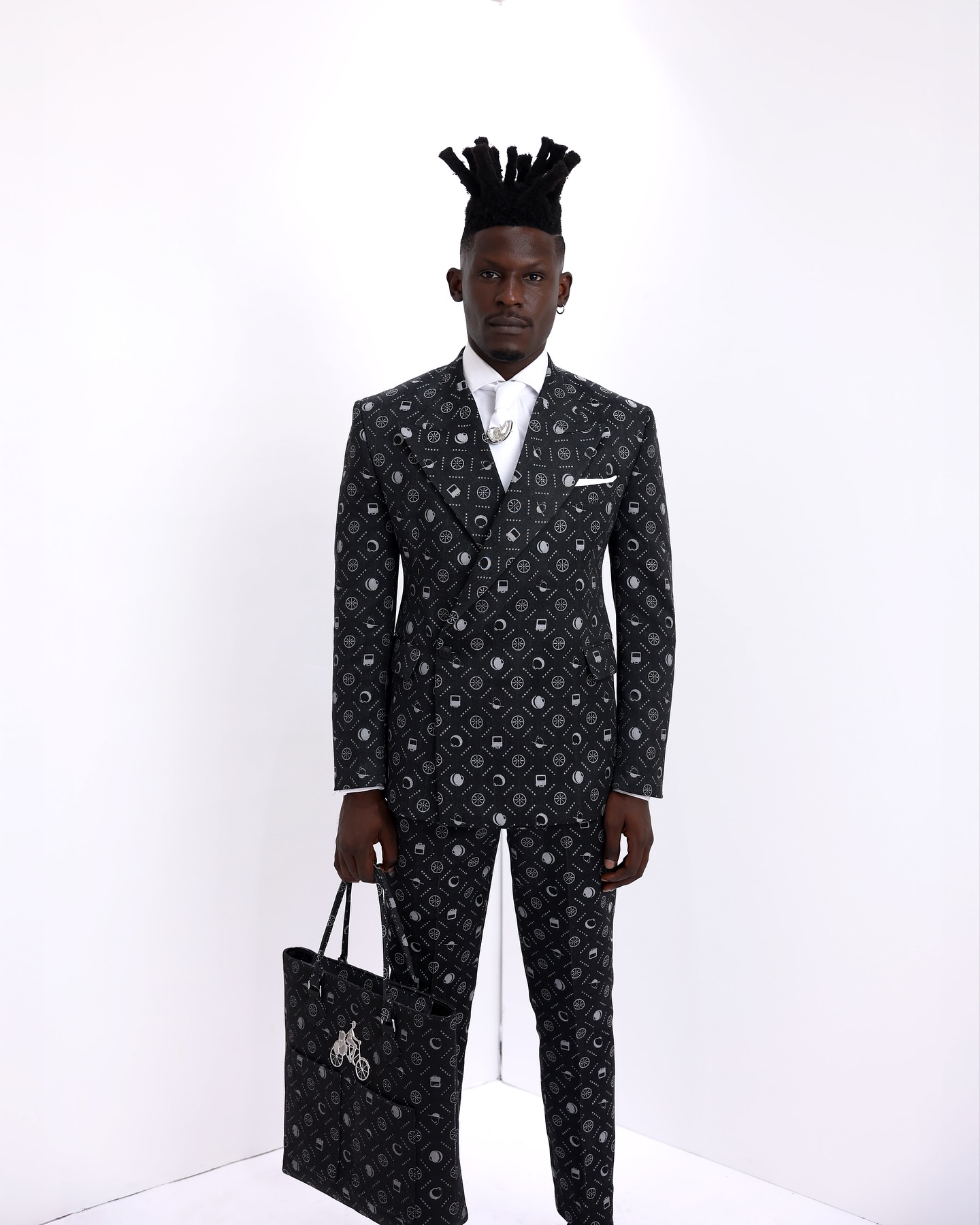 Shop Black Denim Wrap Suit - UC3-LK 8 | Deji & Kola