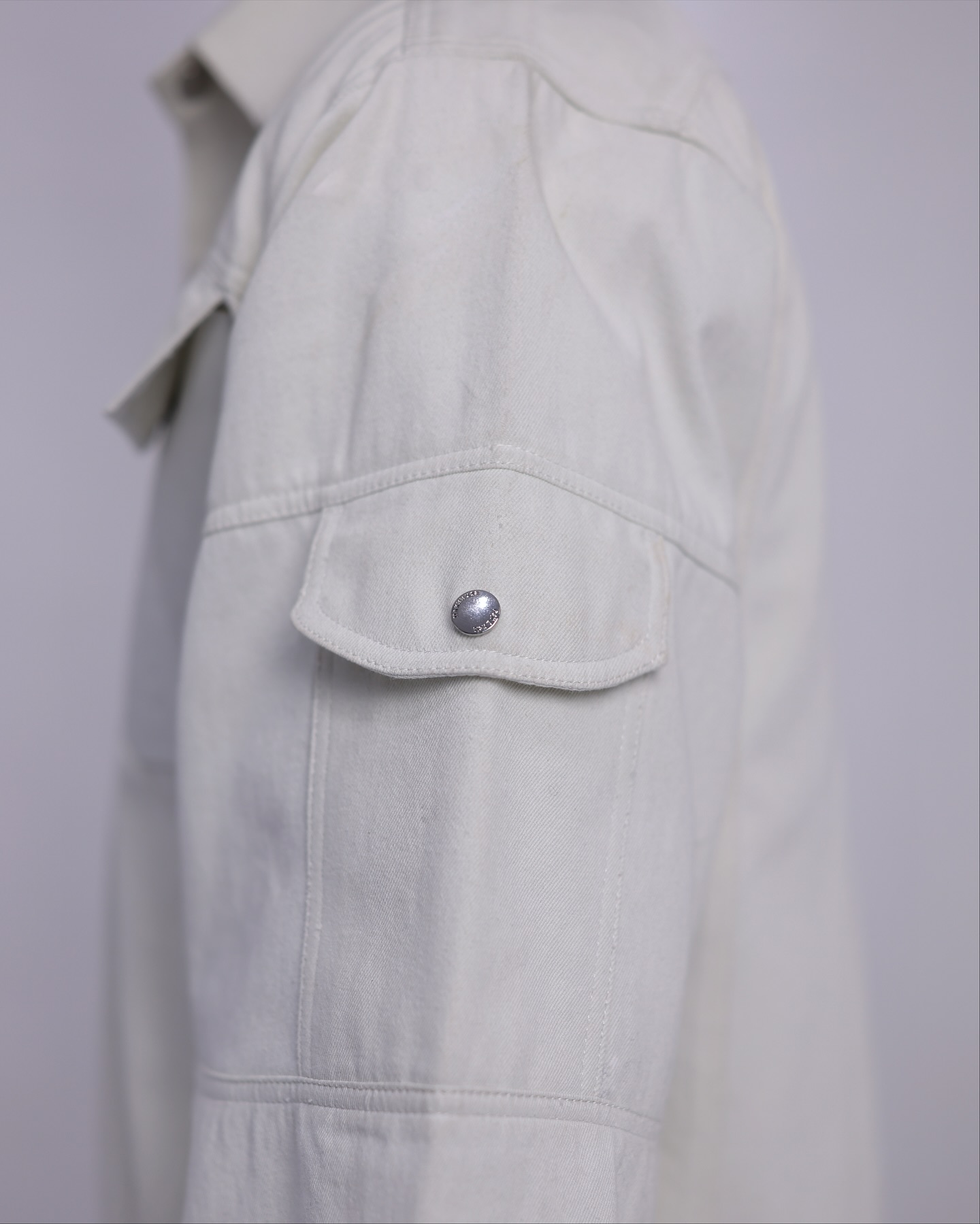 Shop Ivory White Denim Over-Shirt – The UC3 - LK 13 | Deji&Kola