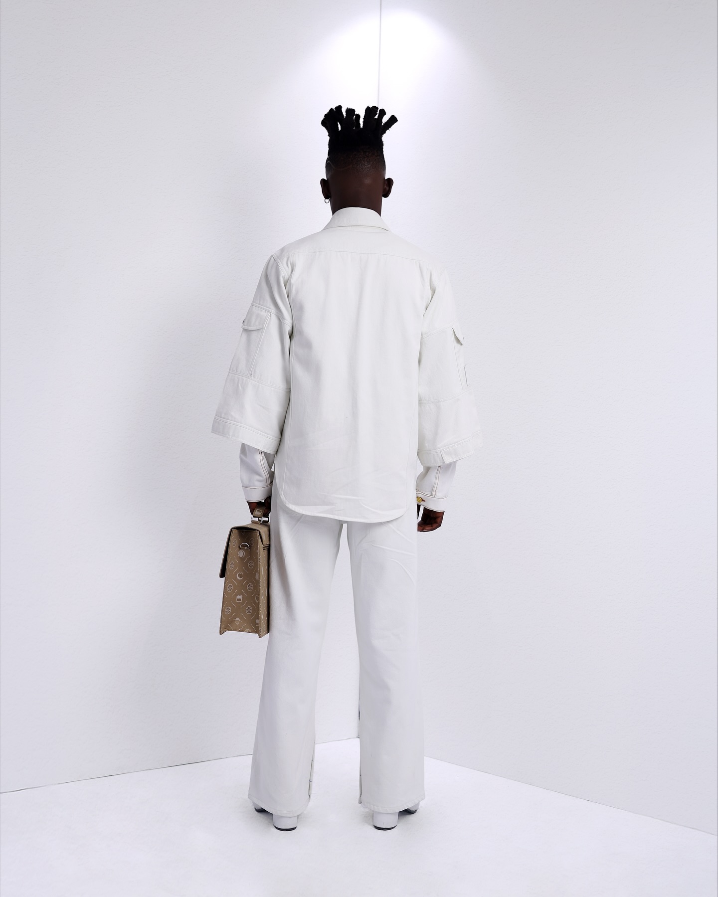 Shop Ivory White Denim Over-Shirt – The UC3 - LK 13 | Deji&Kola