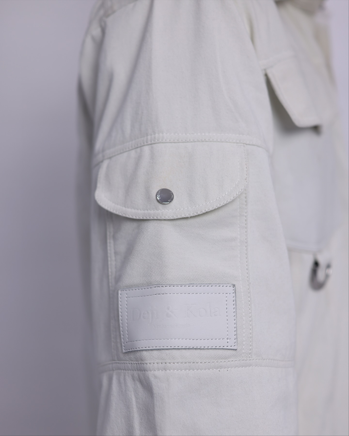 Shop Ivory White Denim Over-Shirt – The UC3 - LK 13 | Deji&Kola