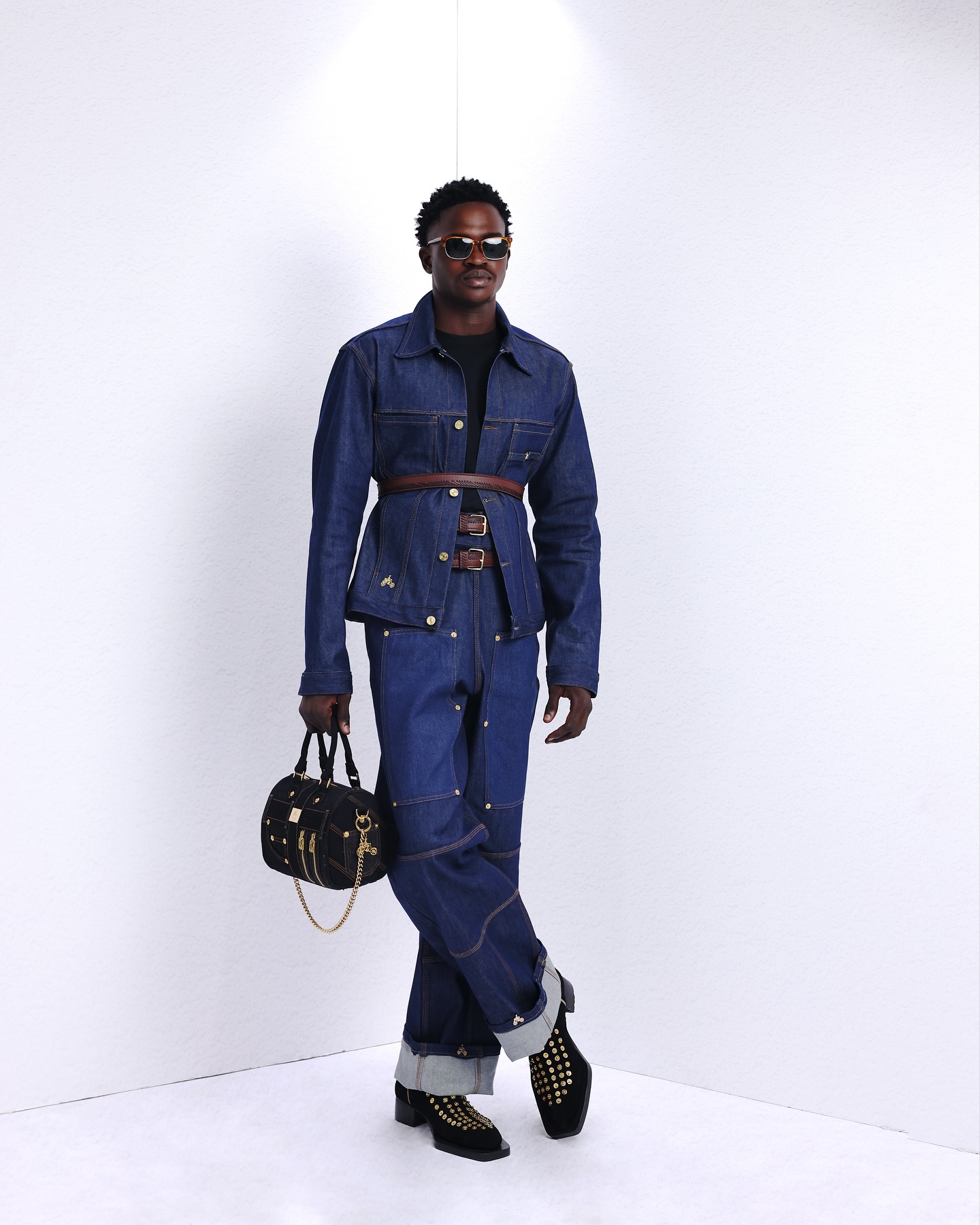 Shop Navy Blue Denim Jacket – The UC3 - LK 14 | Deji&Kola