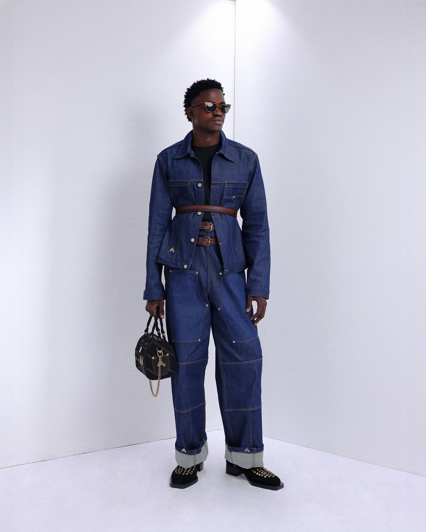 Shop Navy Blue Denim Jacket – The UC3 - LK 14 | Deji&Kola