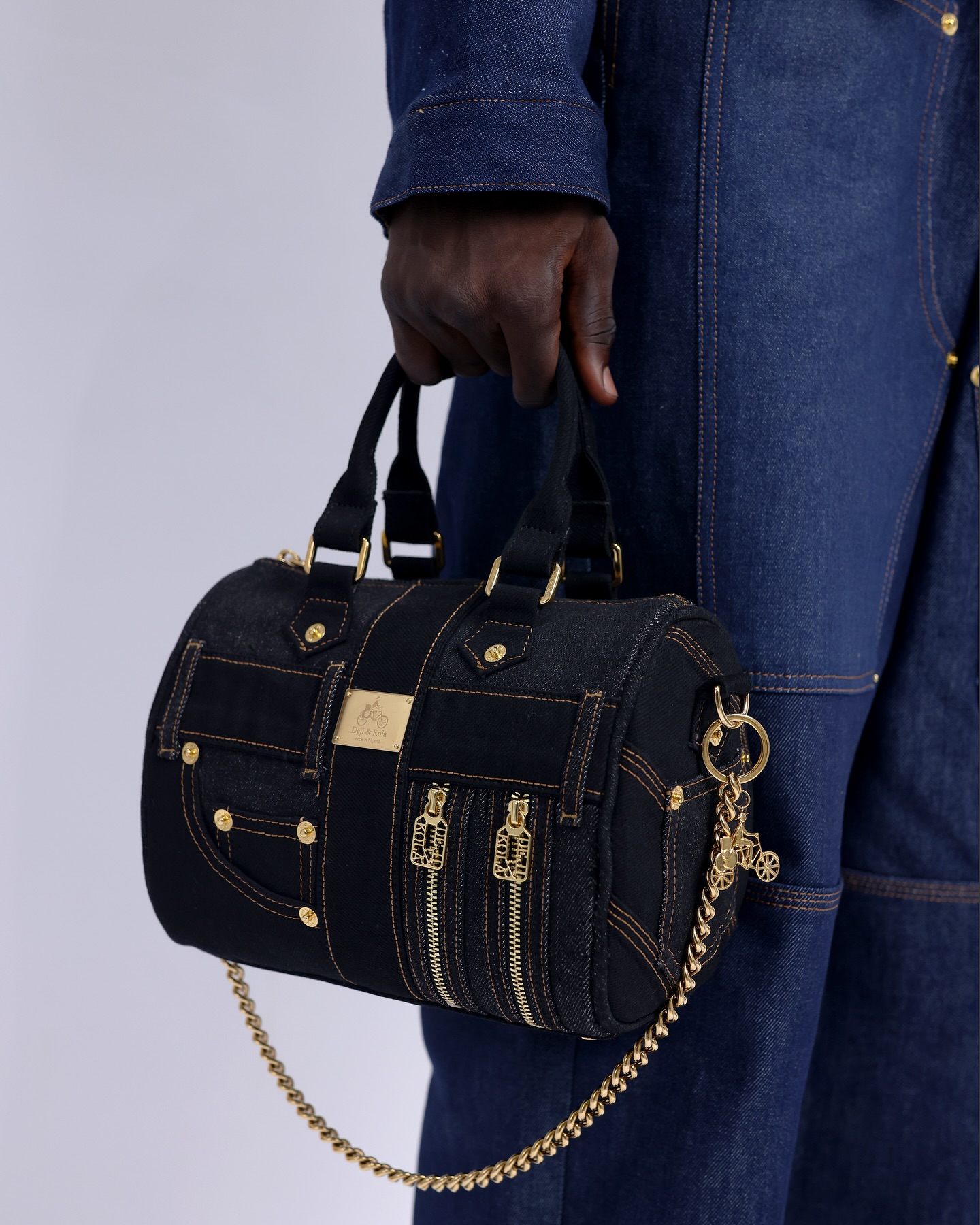 Shop Navy Blue Denim Jacket – The UC3 - LK 14 | Deji&Kola