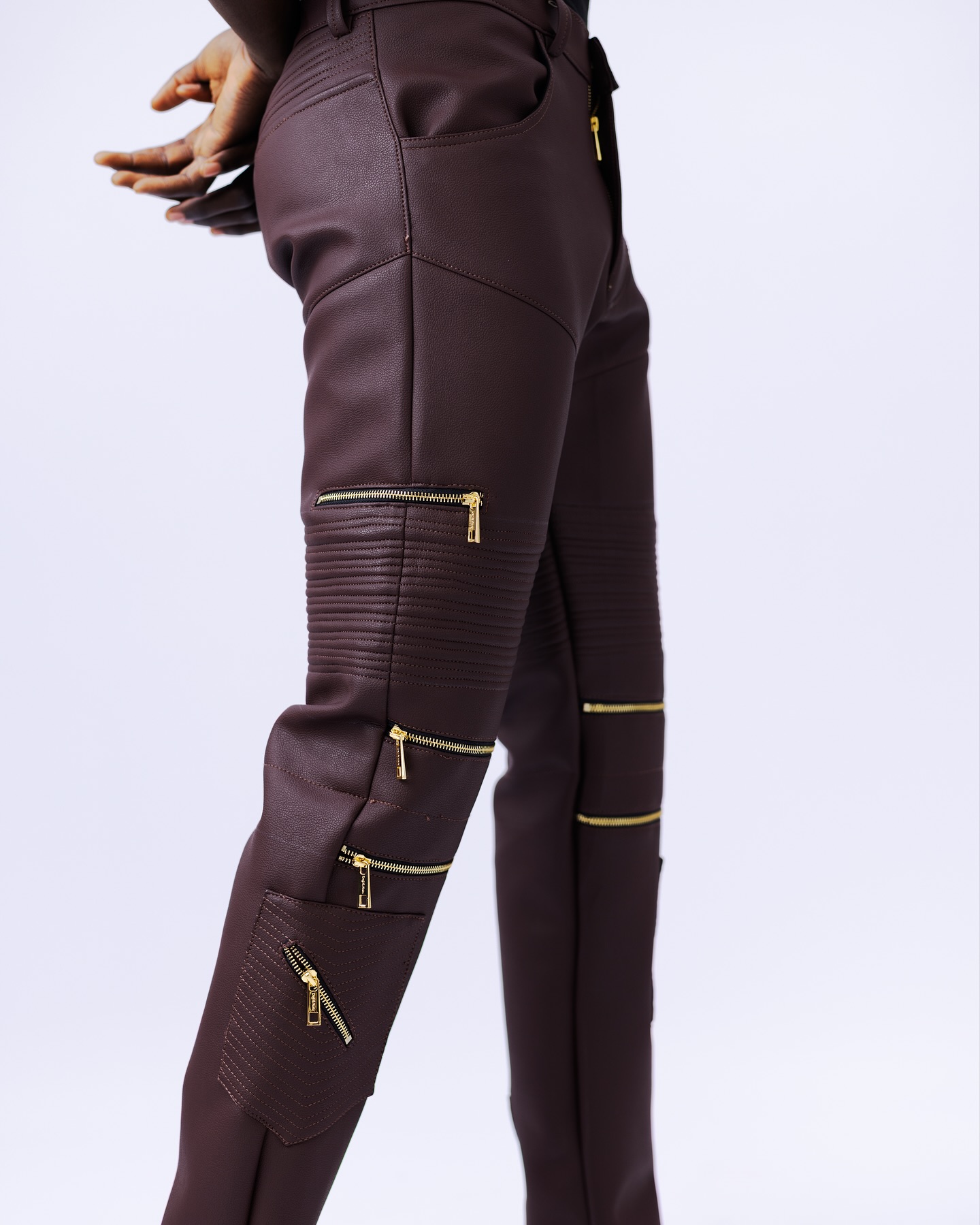 Shop Men’s Burgundy Leather Pants– UC3 -LK 7 | Deji & Kola
