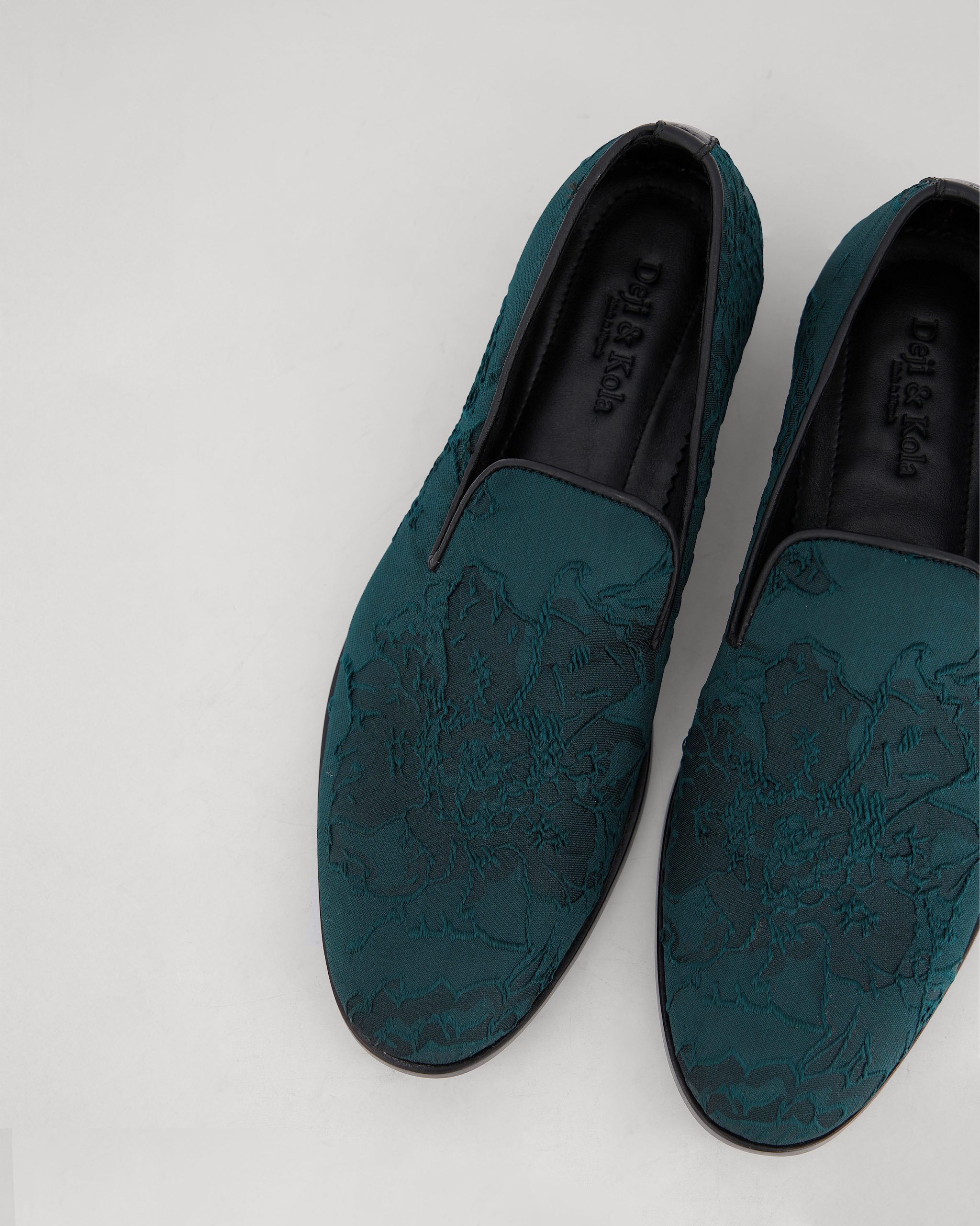 Buy Green jacquard Loafer for Men - DKLF 16 | Deji and Kola