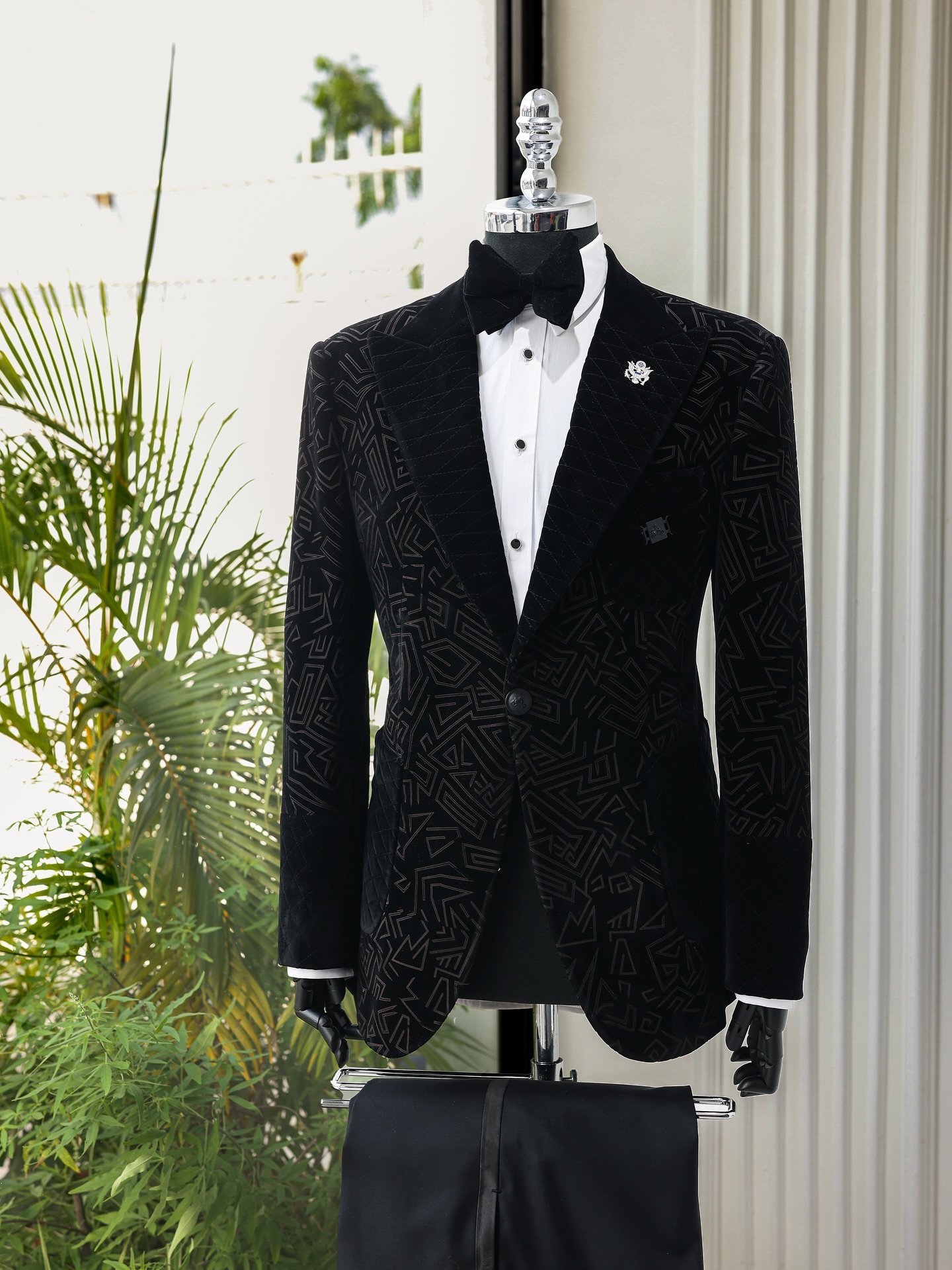 Buy Black Velvet Smoking Jacket – Alkebulan Suit | Deji & Kola