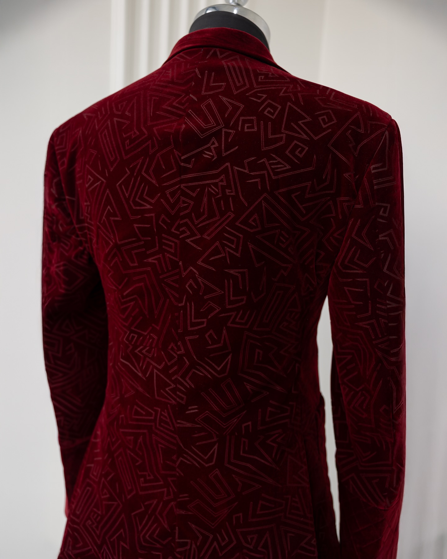 Shop Mahogany Red Velvet Smoking Jacket - Alkebulan Suit 3 | Deji & Kola