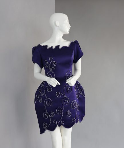 A Structured Purple Mini Dress