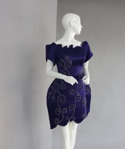 A Structured Purple Mini Dress