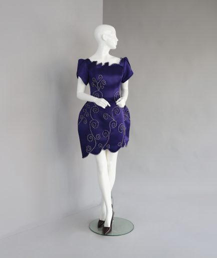 A Structured Purple Mini Dress