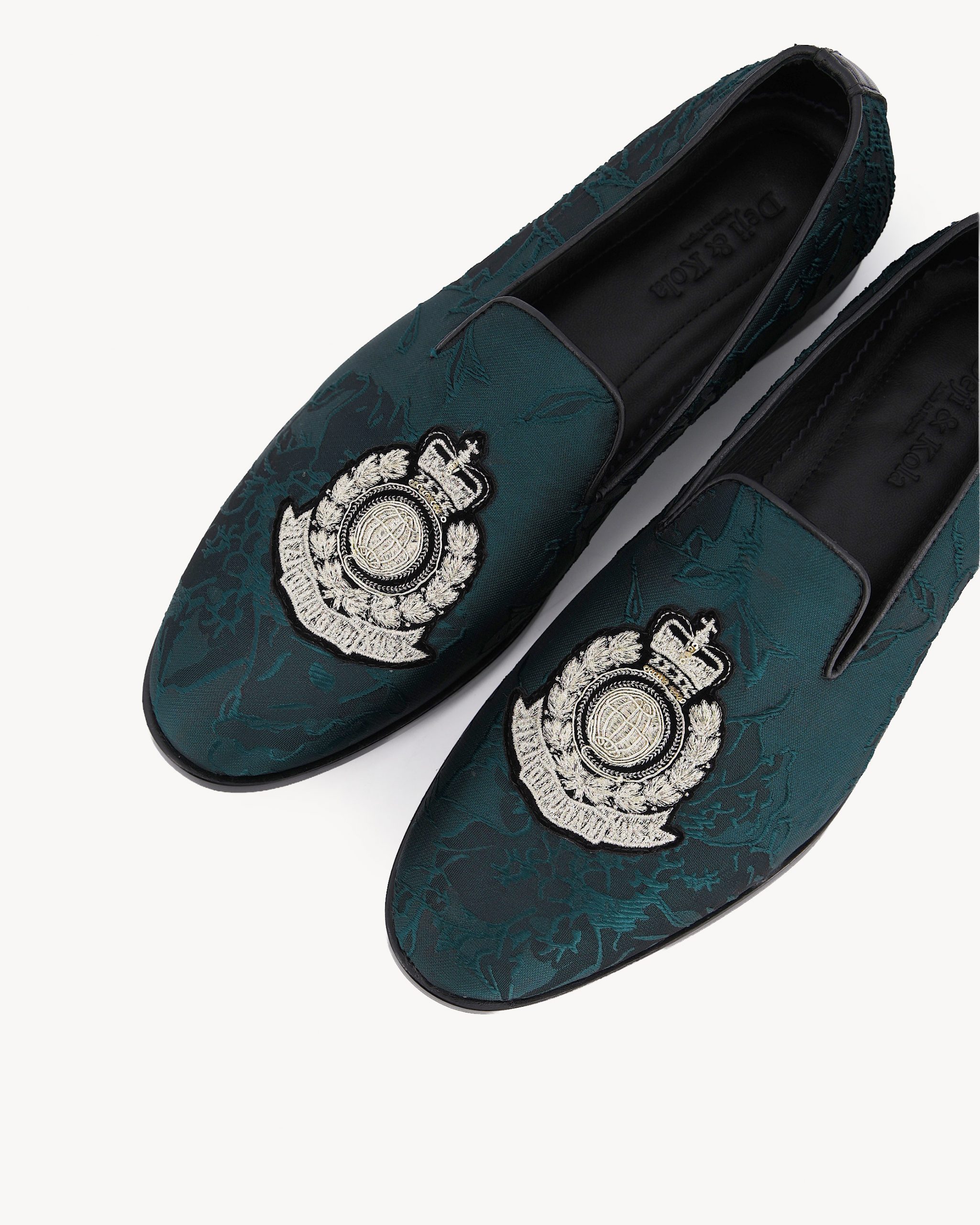 Shop Green Jacquard with Gold-tone badge | Deji & Kola