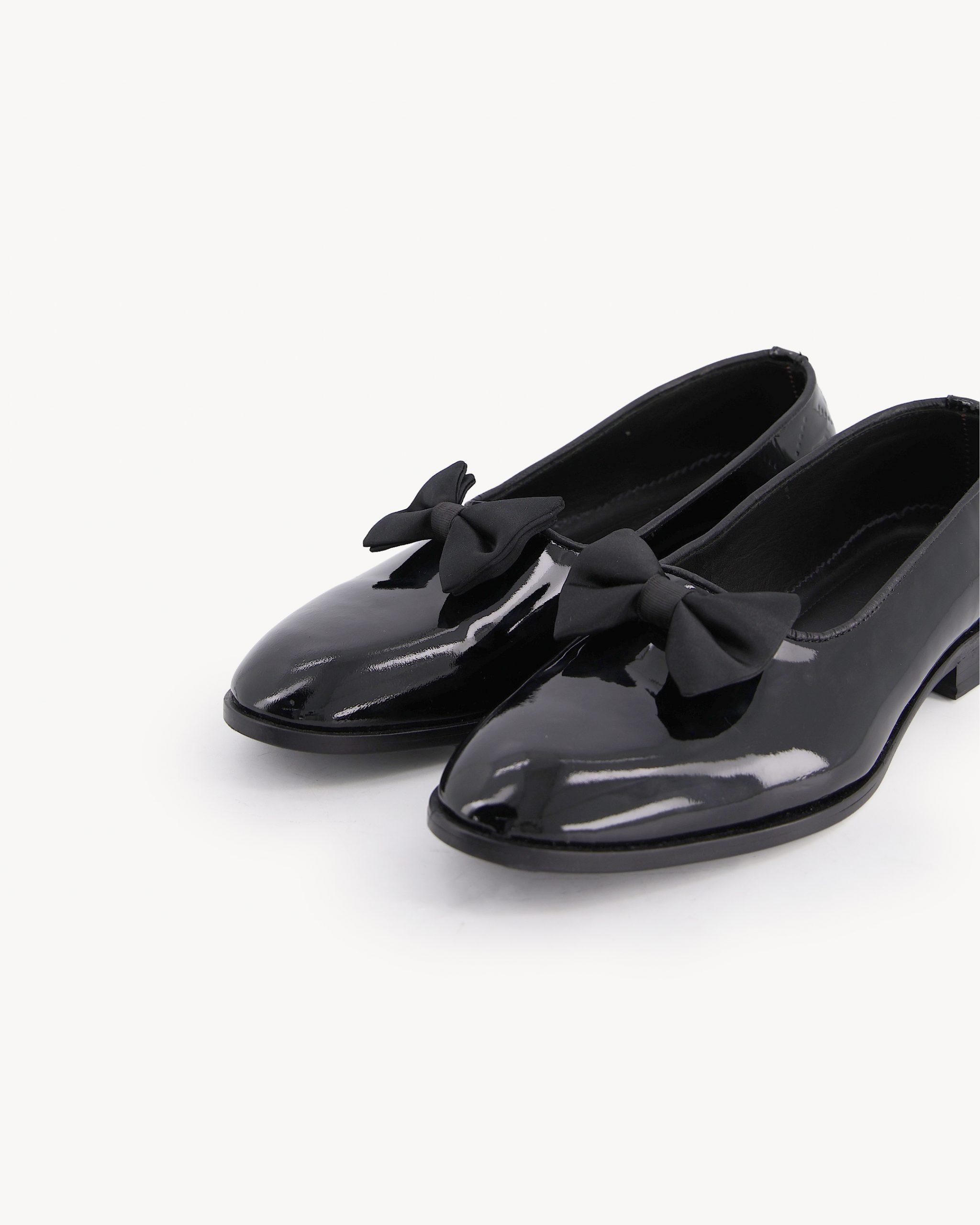 Shop Glossy Black Loafer with Bow Detail – DKLF 29| Deji & Kola