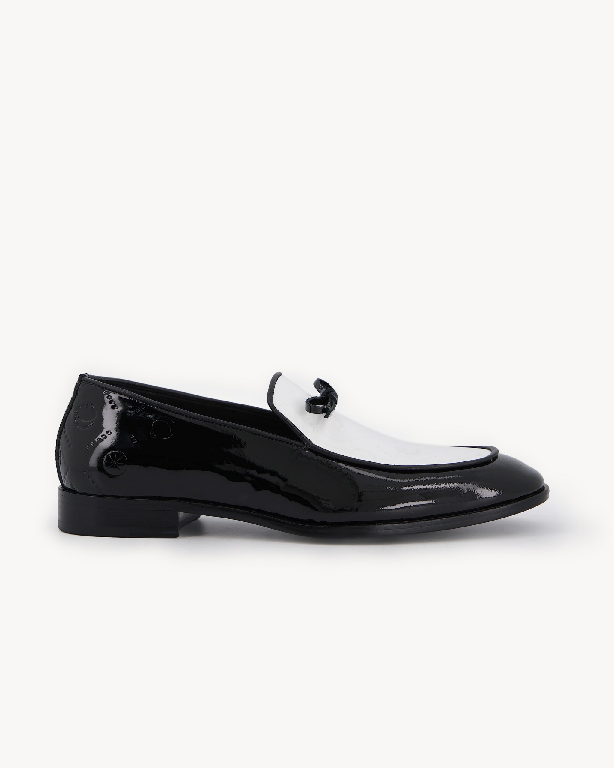 Shop Black and White Dual Tone Loafer | Deji & Kola