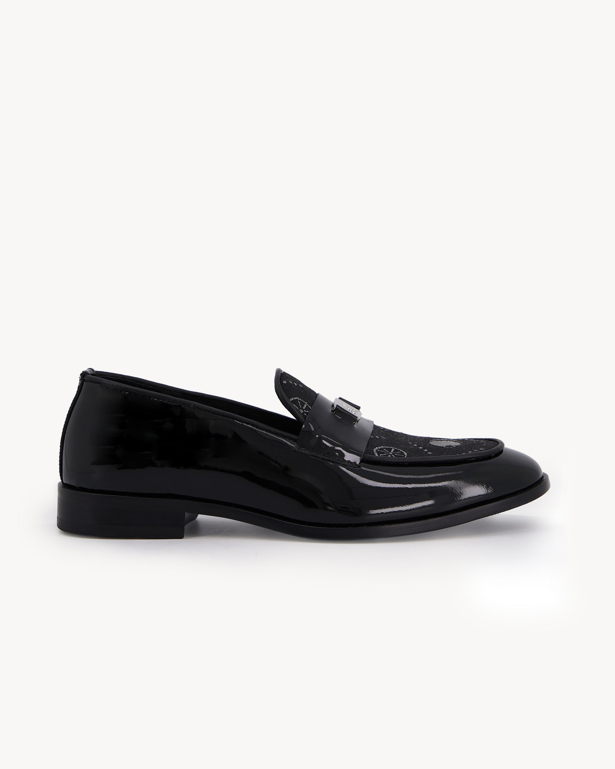 Shop Black Signature Loafer glossy with Monogram | Deji & Kola