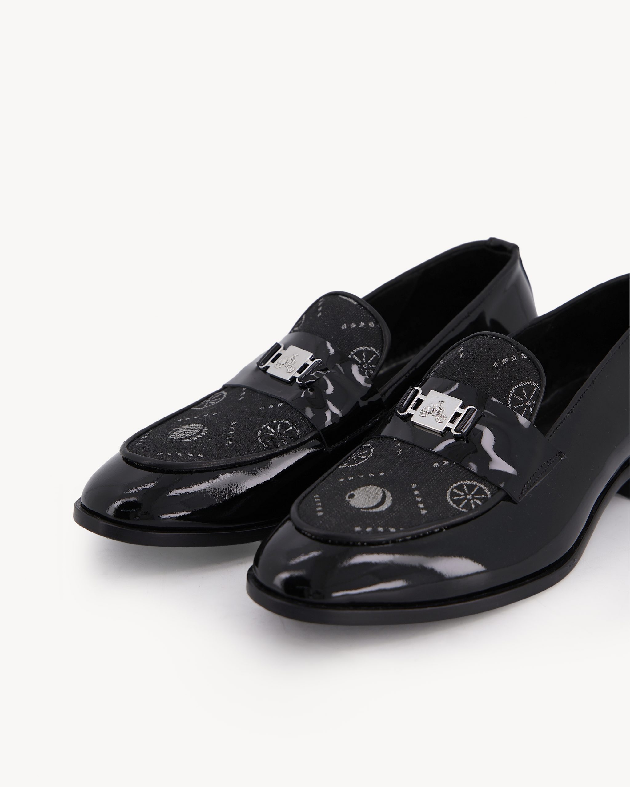 Shop Black Signature Loafer glossy with Monogram | Deji & Kola