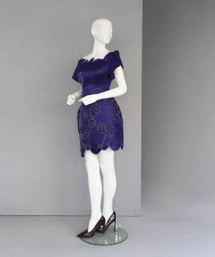 A Structured Purple Mini Dress