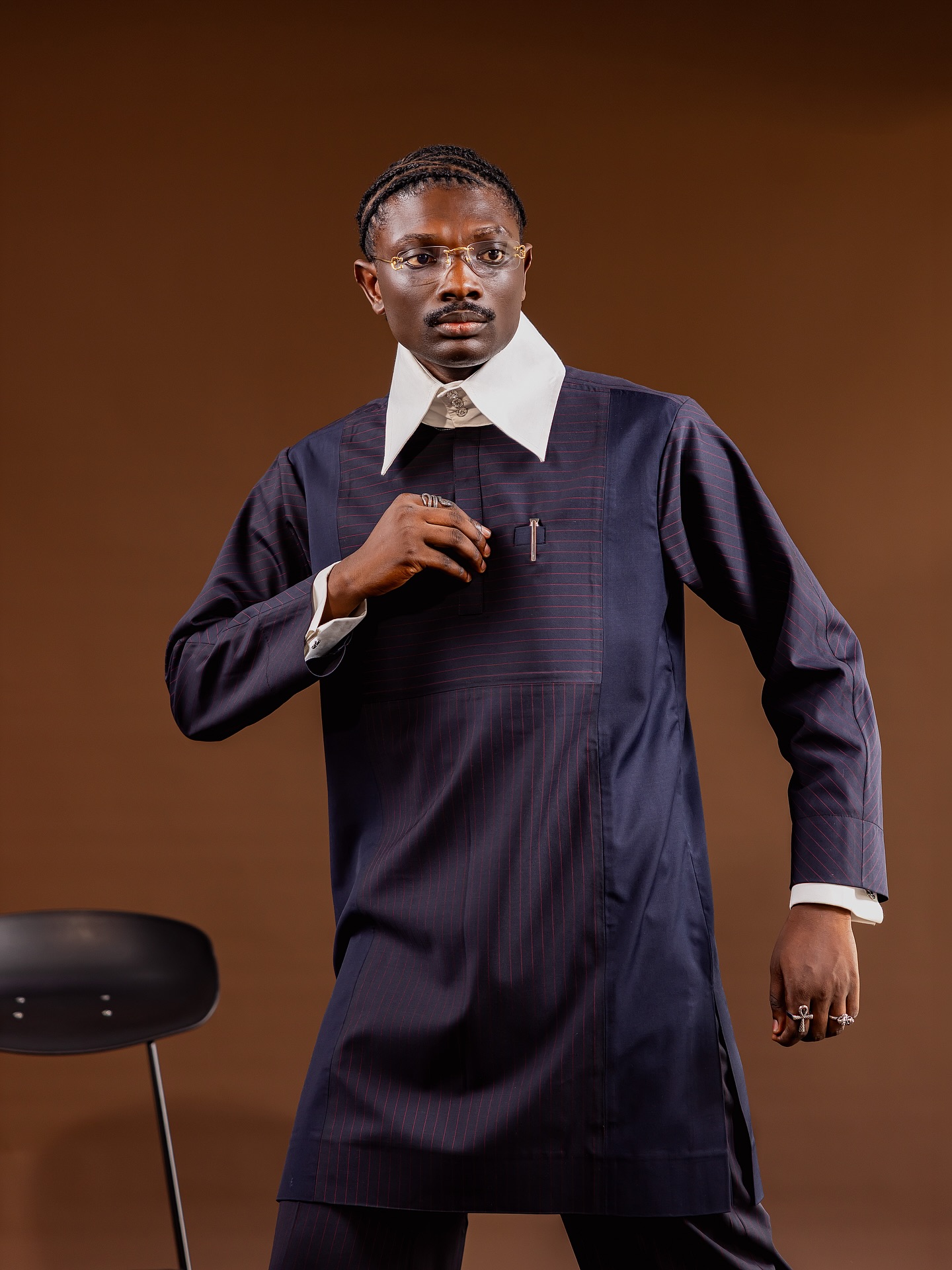 Buy BMITH TradX Navy blue Stripe Xkaftan | Deji & Kola