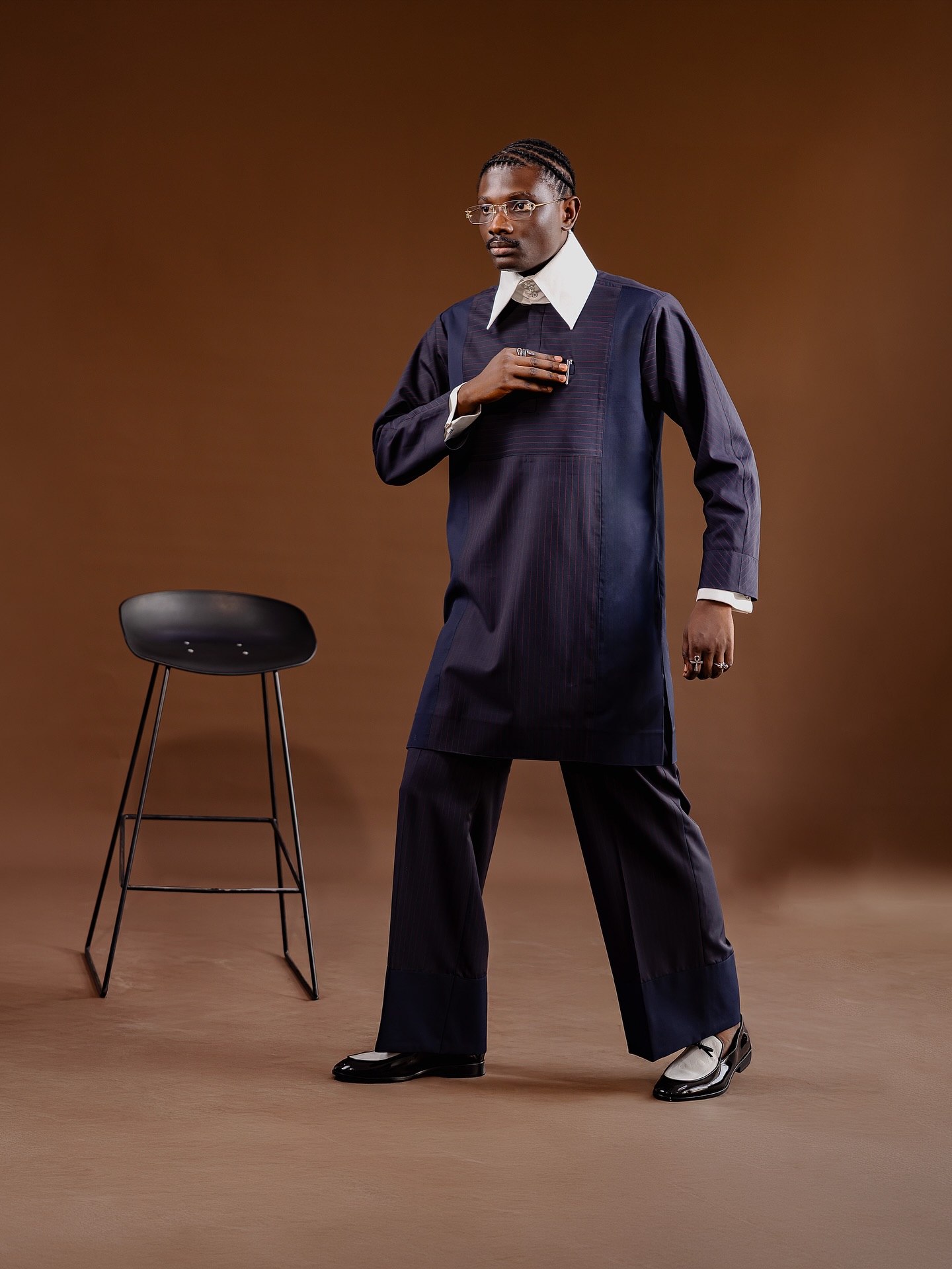 Buy BMITH TradX Navy blue Stripe Xkaftan | Deji & Kola