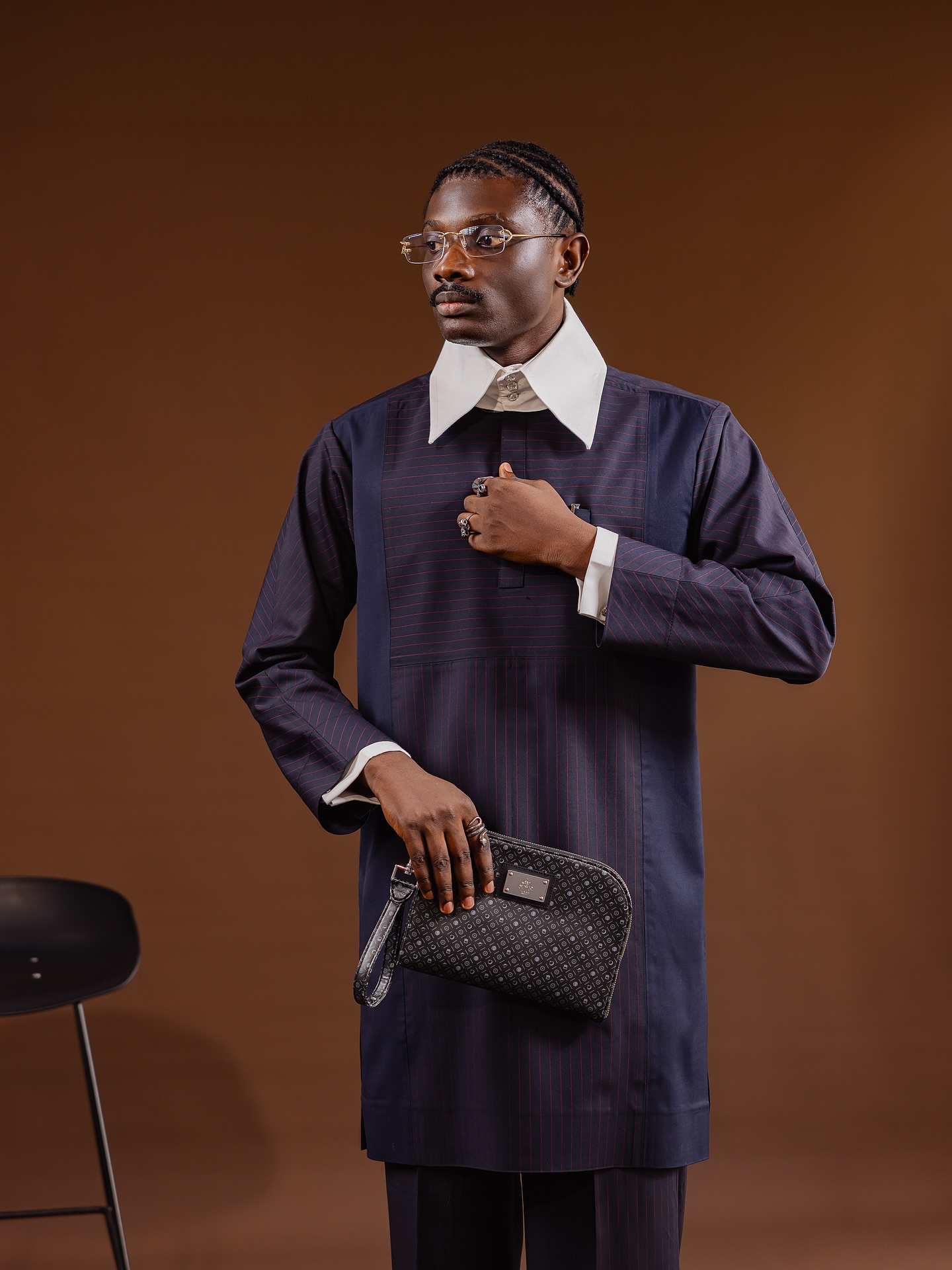 Buy BMITH TradX Navy blue Stripe Xkaftan | Deji & Kola