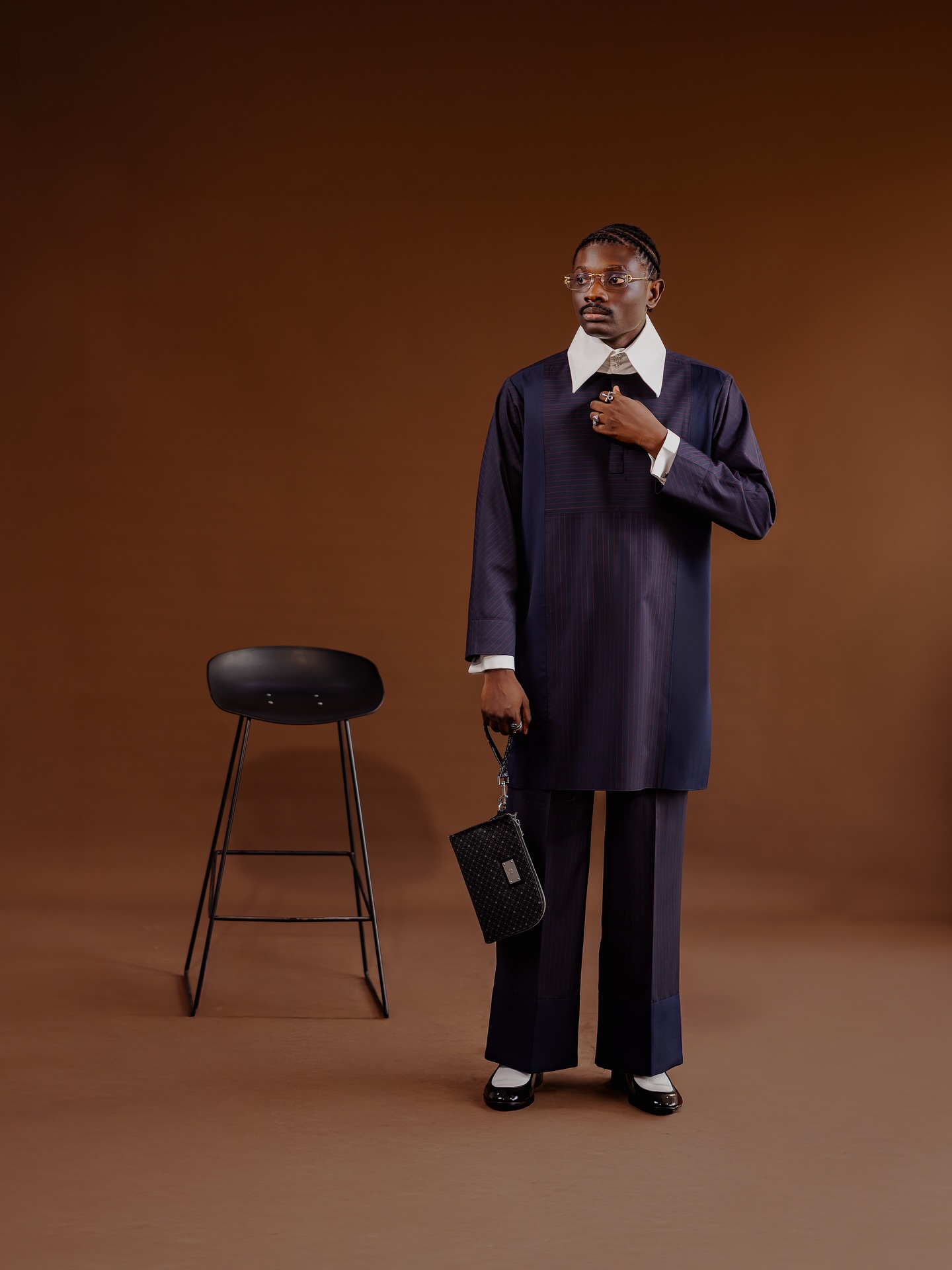 Buy BMITH TradX Navy blue Stripe Xkaftan | Deji & Kola