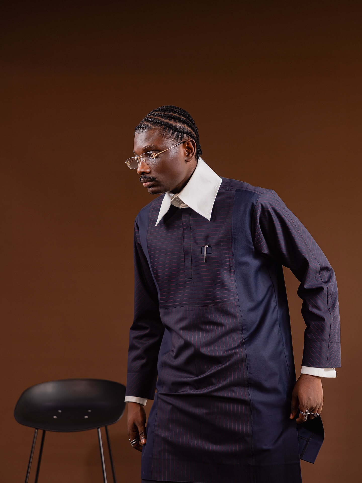 Buy BMITH TradX Navy blue Stripe Xkaftan | Deji & Kola