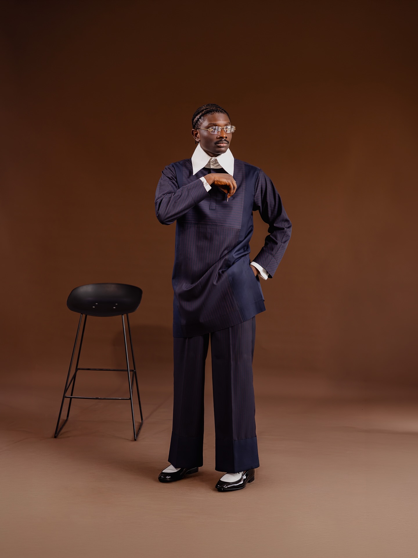 Buy BMITH TradX Navy blue Stripe Xkaftan | Deji & Kola