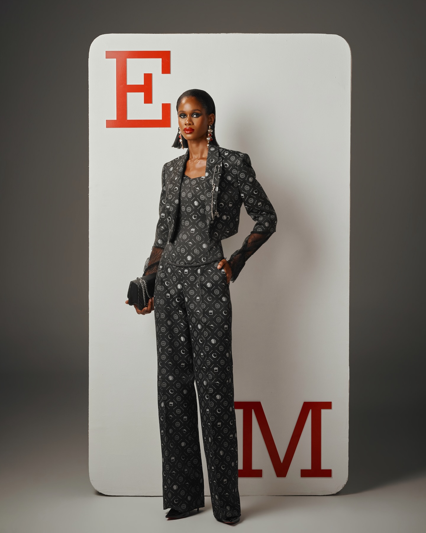 Buy Monochrome Crop Jacket Set and Corset | Deji&Kola