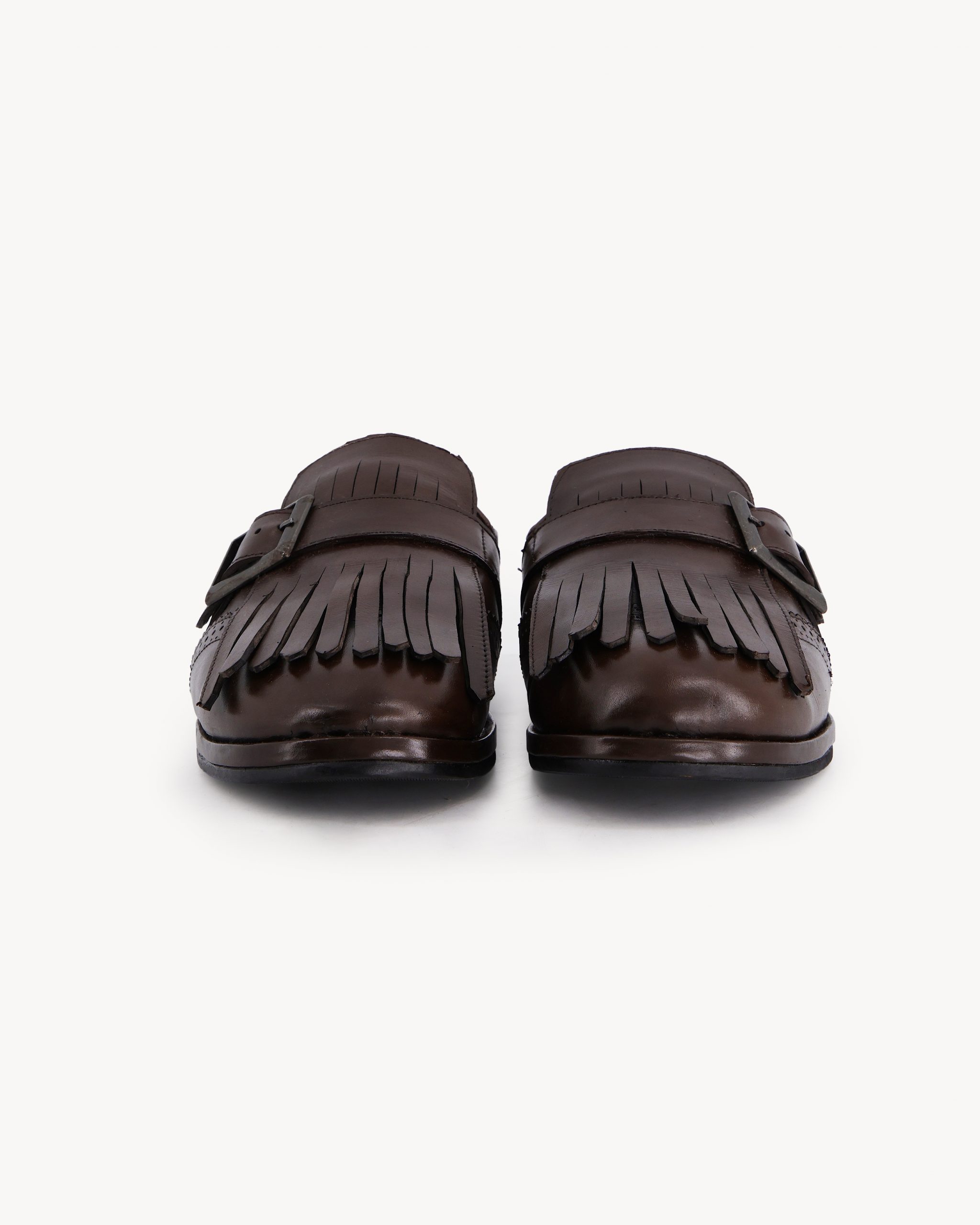 Shop Dark Brown Fringe Leather for Men| Deji & Kola