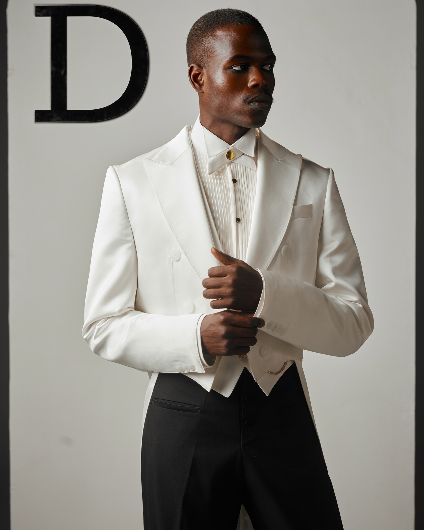 Shop Ivory Suit Silk Tail Suit For Men - Ratio 50:60:90 | Deji & Kola