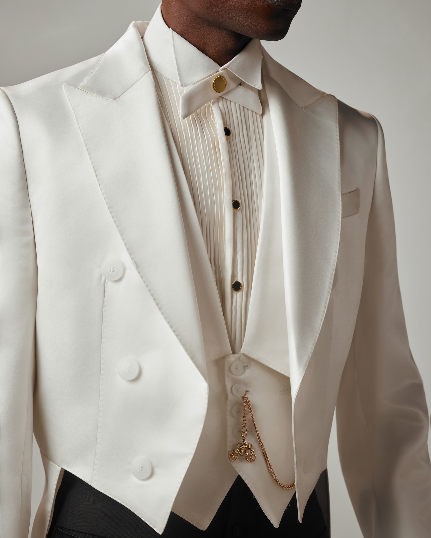 Shop Ivory Suit Silk Tail Suit For Men - Ratio 50:60:90 | Deji & Kola