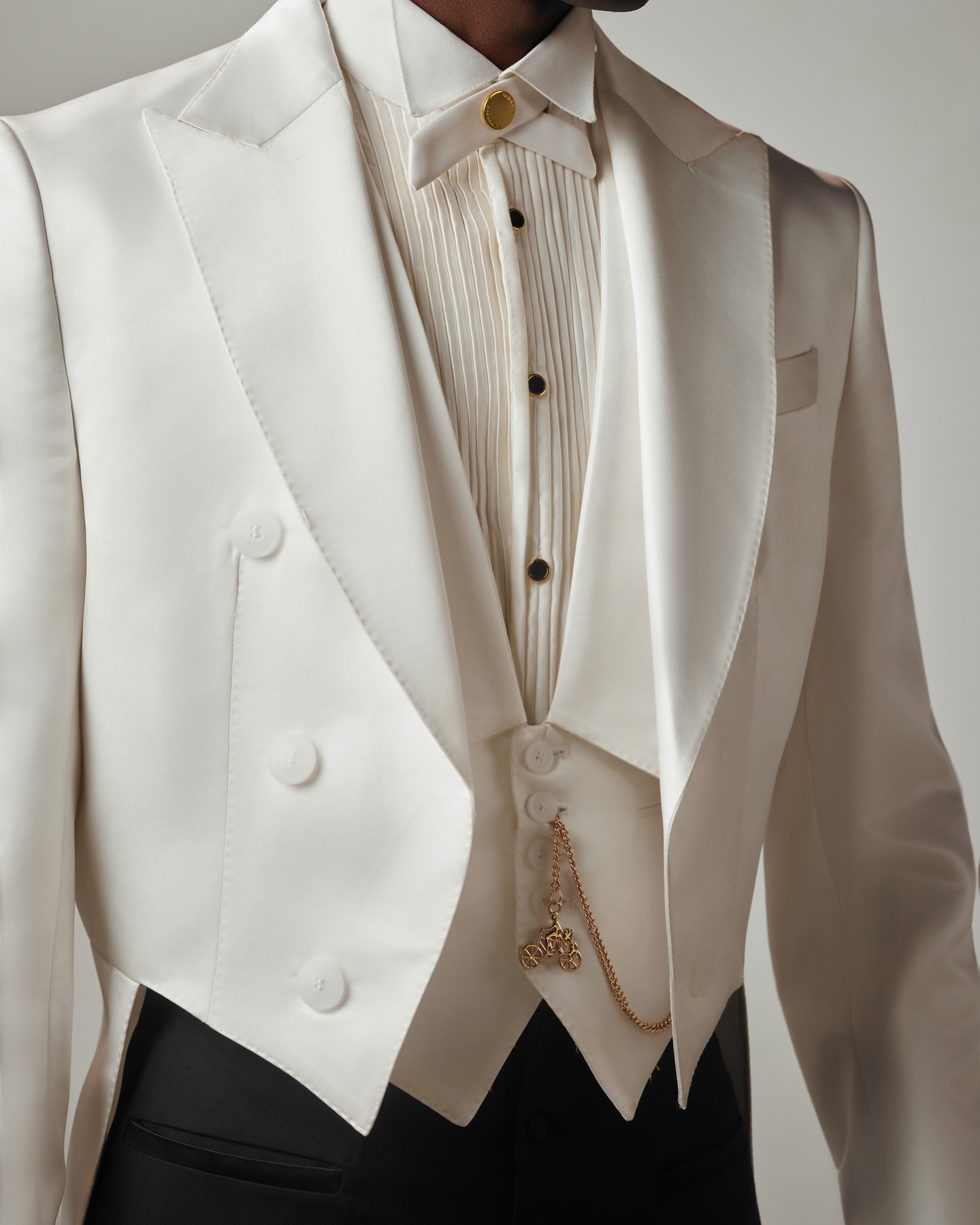 Shop Ivory Suit Silk Tail Suit For Men - Ratio 50:60:90 | Deji & Kola