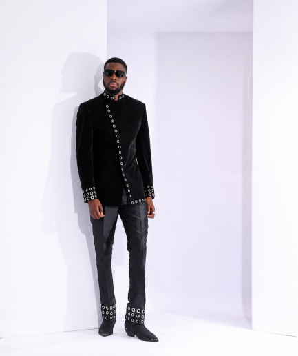 The "RAS-19" – Pine Green Layered Safari Suit with Silver Eyelet